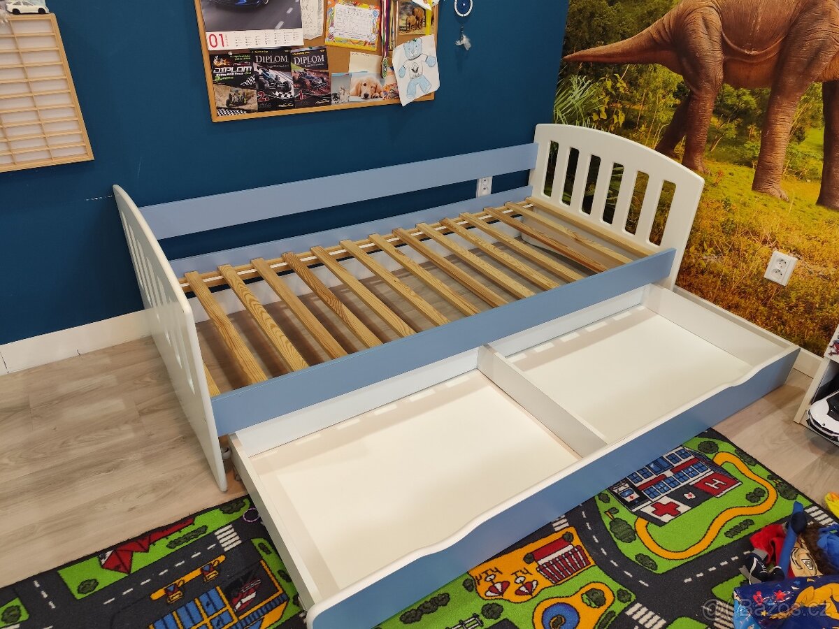 Dětská postel Classic modro-bílá 180x80cm - 3