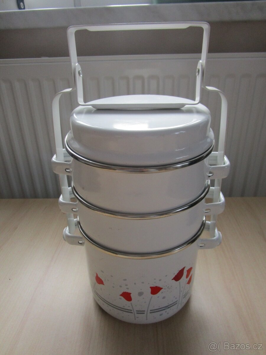 PLECHOVÝ - SMALTOVANÝ JÍDLONOSIČ - 3