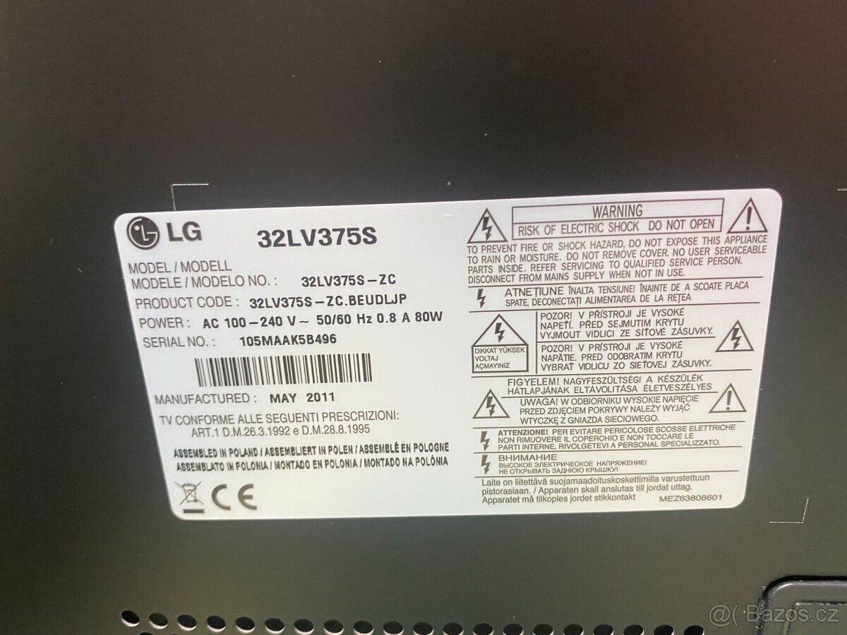 LG 32LV375S - 3