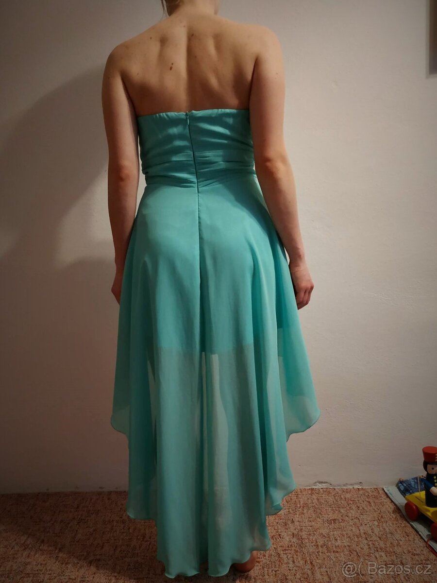 Šaty společenské zelené "dlouhé" šaty 36 - 3