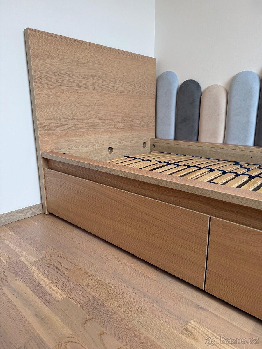 Postel Ikea Malm bílý dub 200x90 - 3
