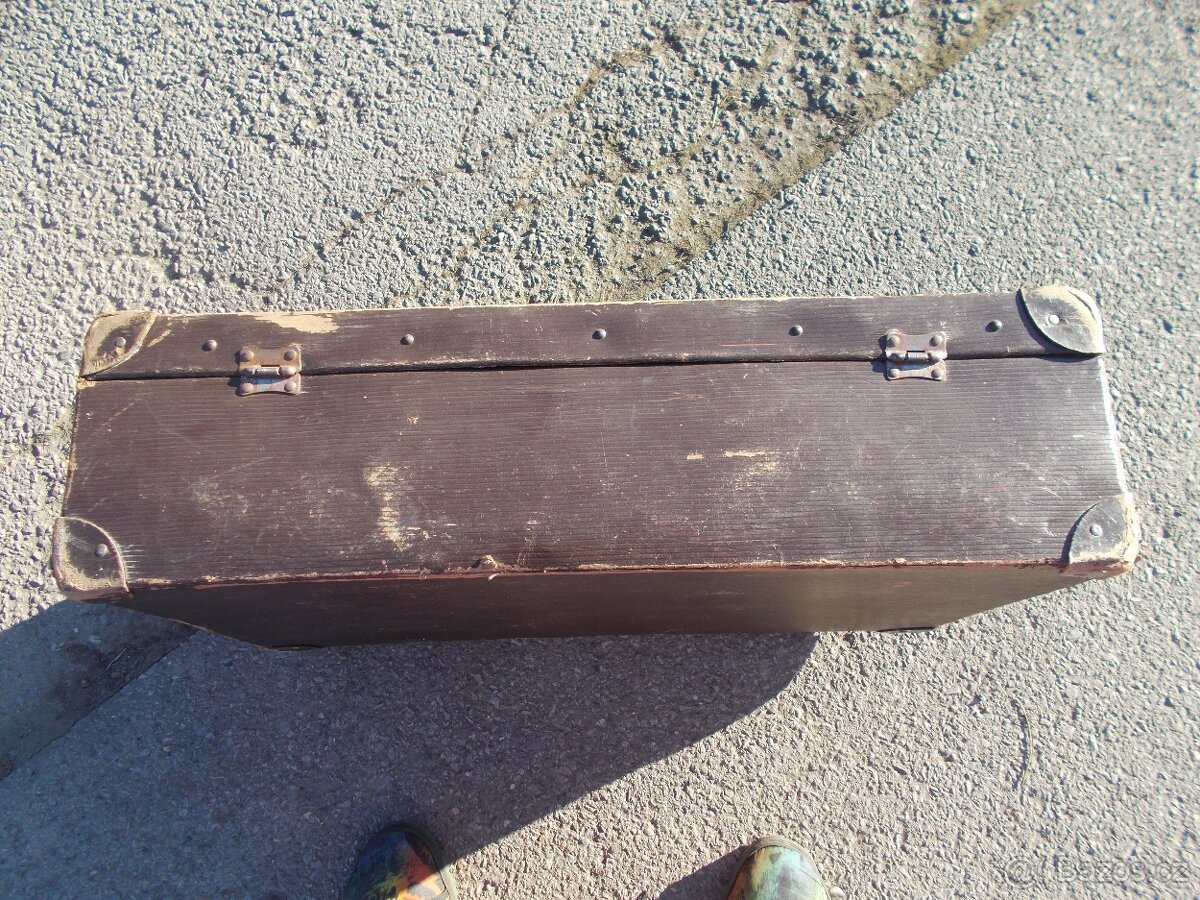 Starožitný kufr papírový - 3