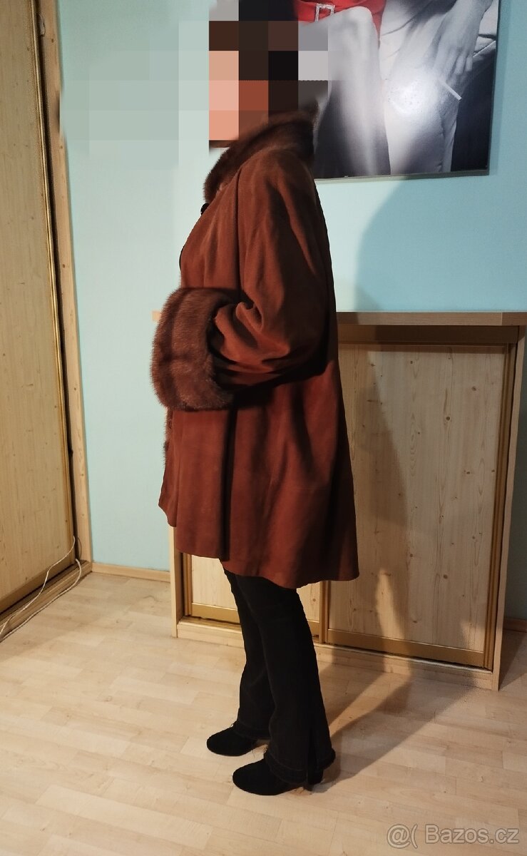 Kožich - přehoz semišový - 3