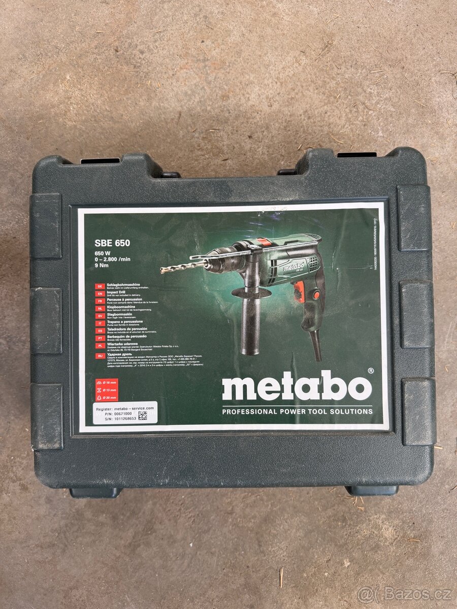Vrtačka s příklepem Metabo SBE 650 - 3