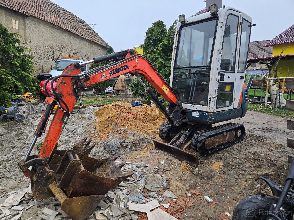 Minibagr Kubota Kx 36-2 najeto 4300mth 3x lžíce Rychloupínak - 3
