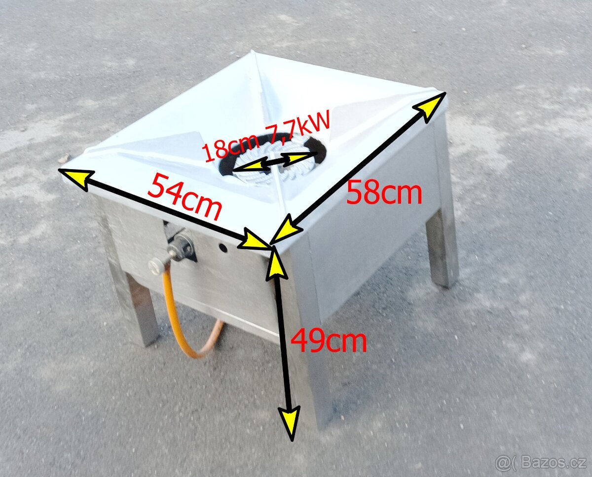 Plynová stolička gastro 7,7kW nerez /litina na PB - 3