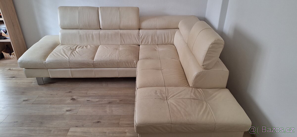 Rohová kožená sedačka - 3