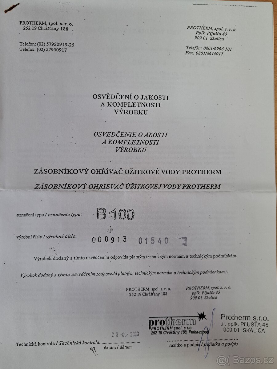 PROTHERM B100 Medvěd-zasobnik 100l - 3