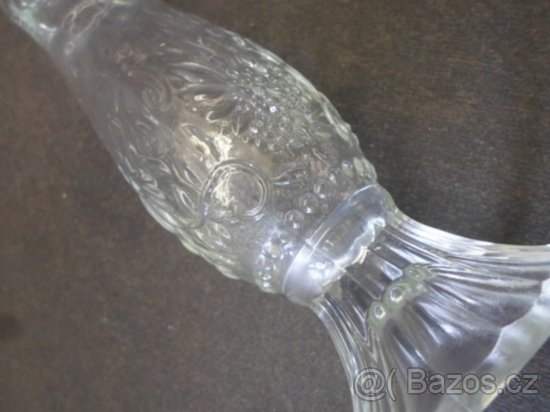 STARÁ VÁZA PAVEL PÁNEK LISOVANÉ SKLO LIBOCHOVICE - 3