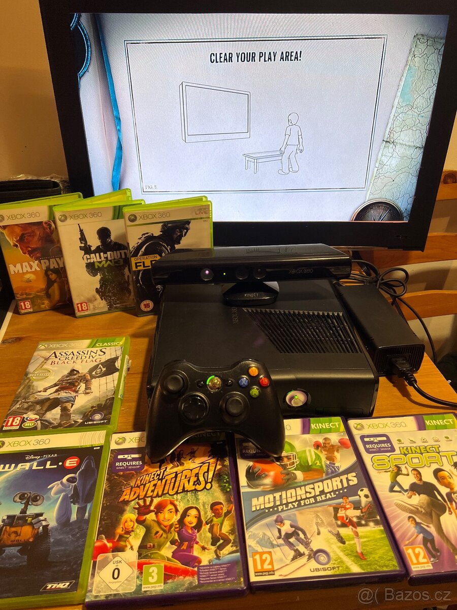 Xbox 360 Slim 250GB + příslušenství Kinect a hry - 3