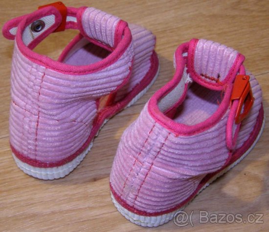 Papučky s přezkou v.12 růžové - 3