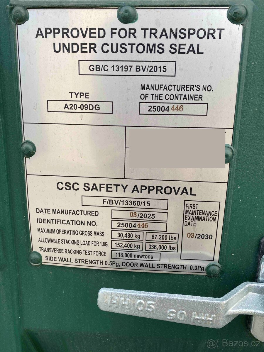 6m kontejner 20’ – po jedné cestě (zelená) - 3