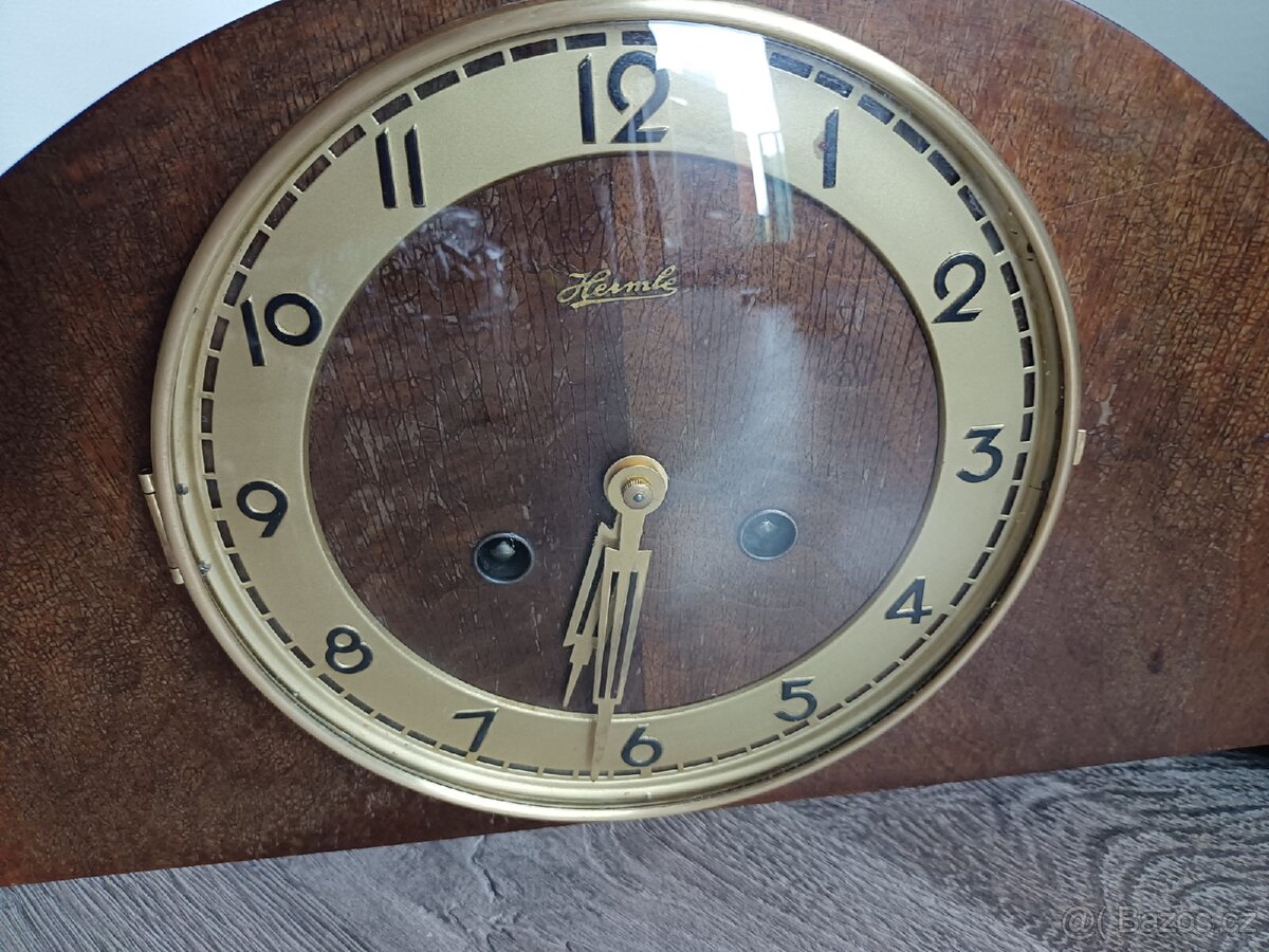 Hermle starožitný krbové stolní hodiny Německo - 3