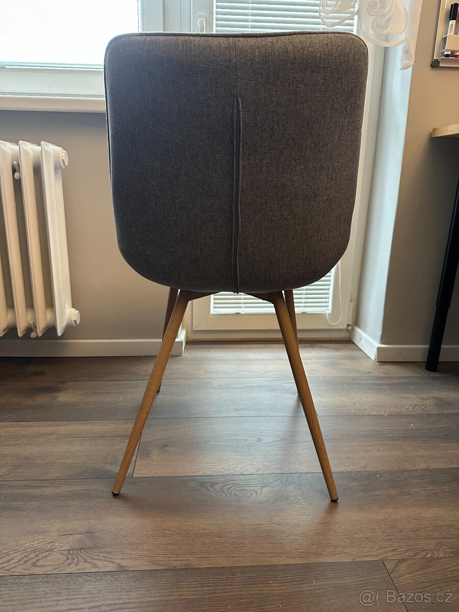 Jídelní židle Jessica (šedá/přírodní) – 6 ks - 3