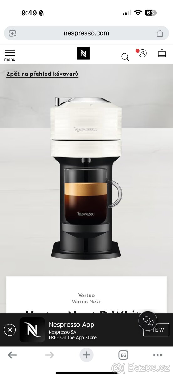 Úplně nový kávovar Nespresso Vertuo Next White - 3