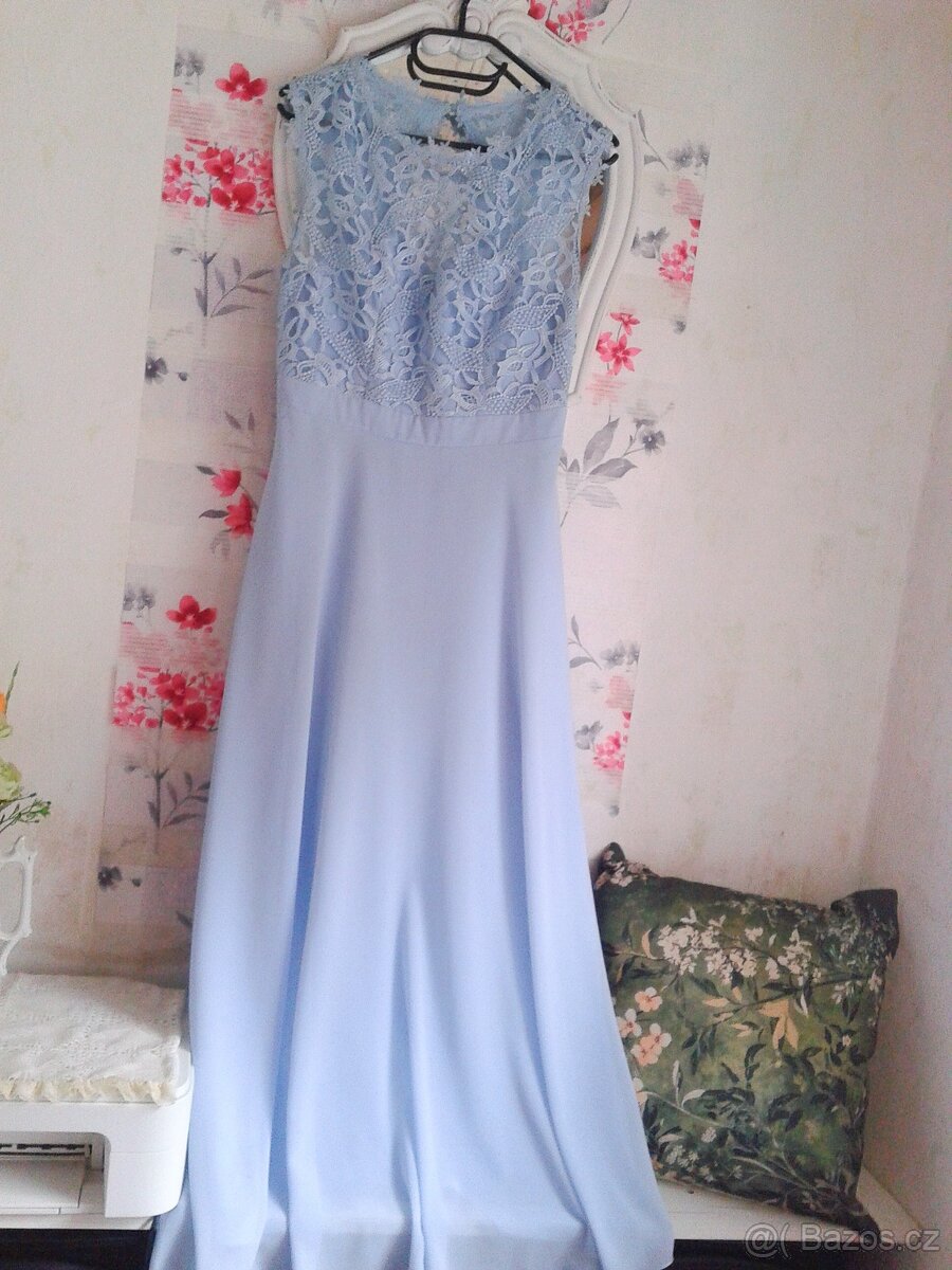 Nádherné dlouhé společenské šaty 40/42 - 3