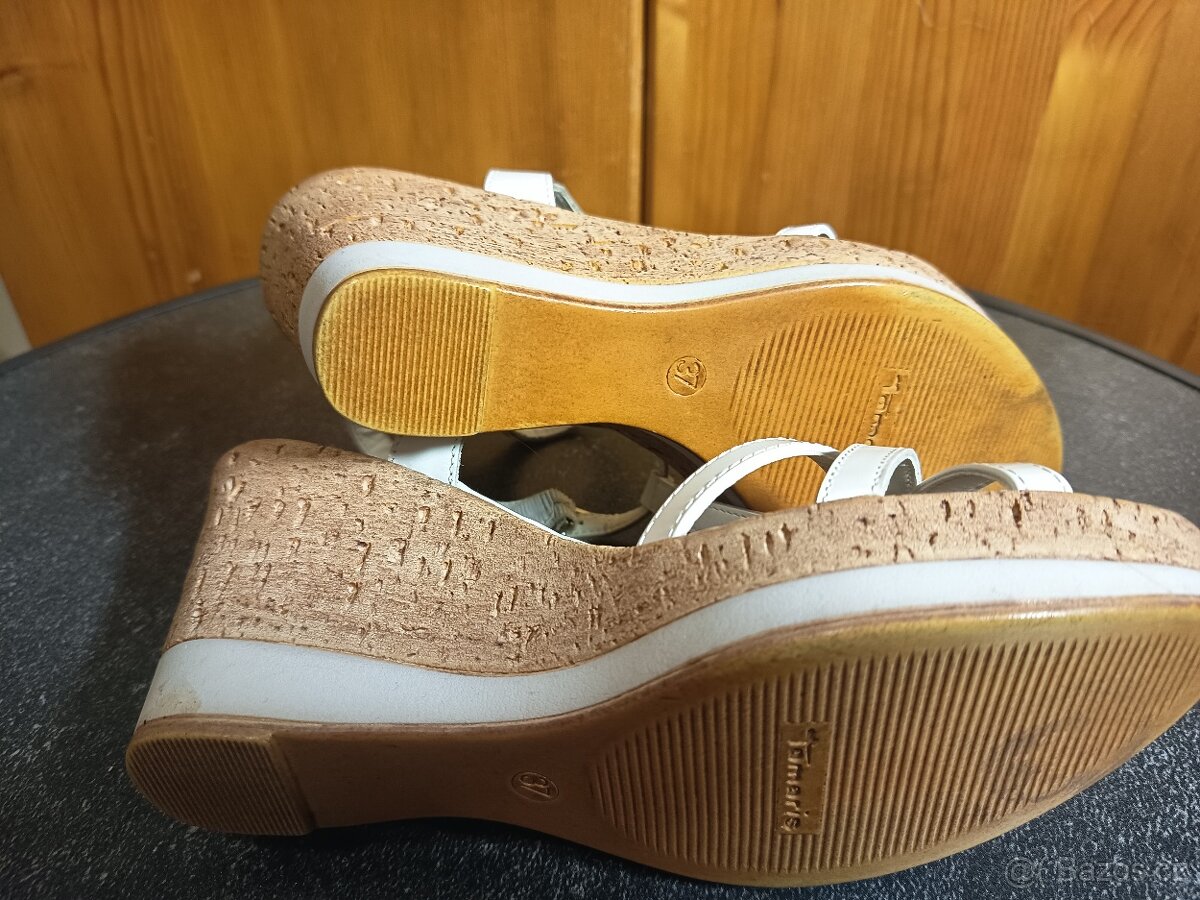 Bílé, páskové Tamaris boty, vel.:37 - 3