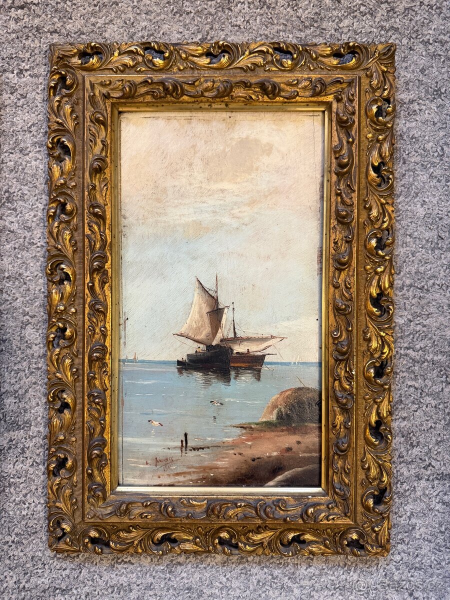 Obrazy – loď na moři (30 × 45 cm) - 3
