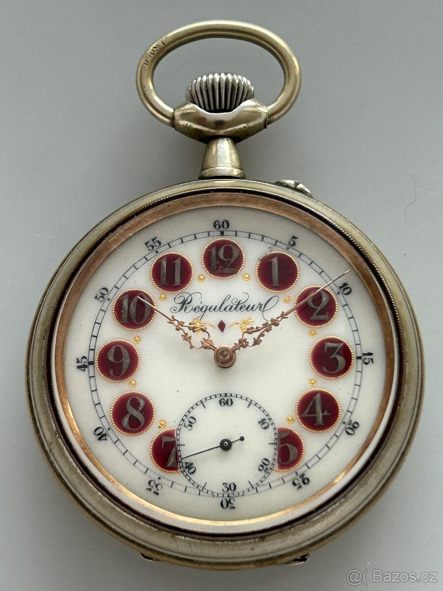 orig.Železniční hodinky REGULATEUR s lokomotivou, 202g, 66mm - 3