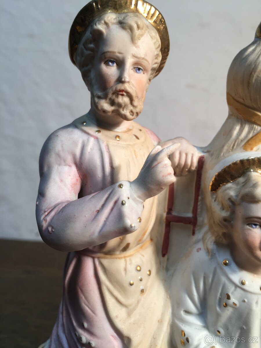 Žacléř Svatá trojice porcelánová soška Marie Ježíš Josef - 3