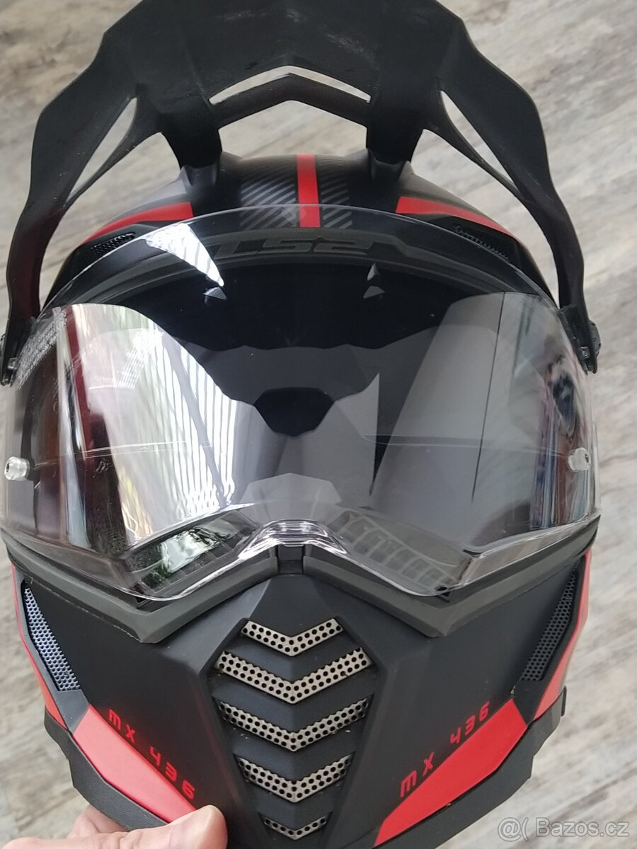 Enduro helma LS2 MX436 Pioneer EVO adventurer Matt Black Red - 3