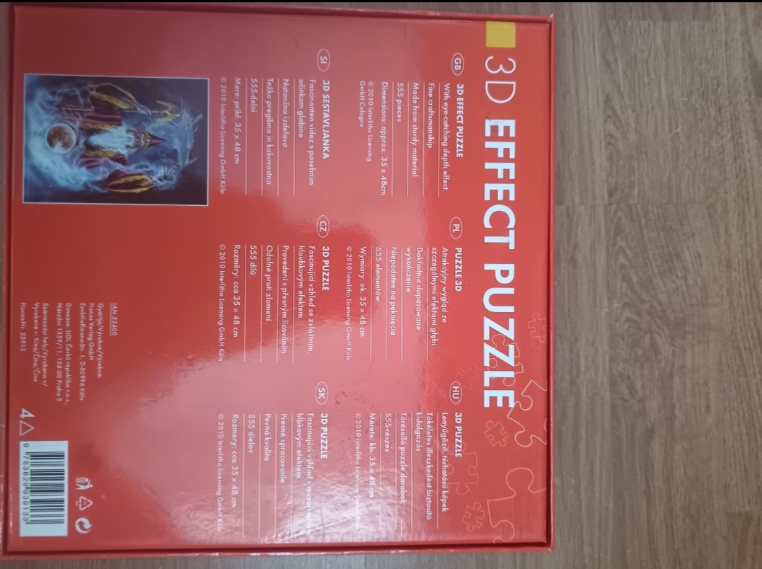 3D efekt puzzle – Kouzelník / 555 dílků - 3