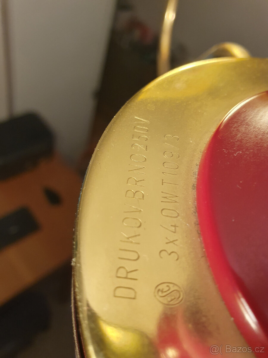 Mosazný vintage lustr Drukov Brno - 3