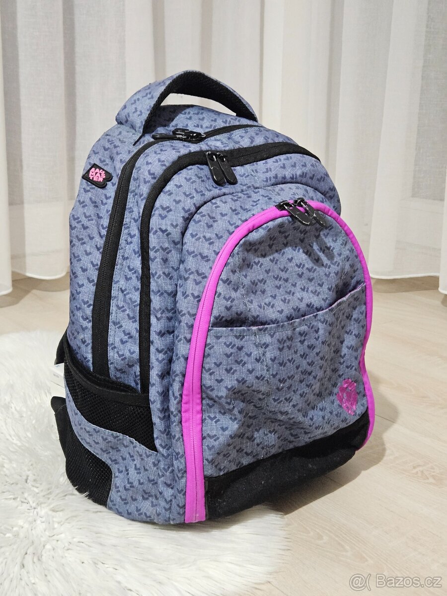 Studentský batoh dívčí bagmasters digital blue pin - 3