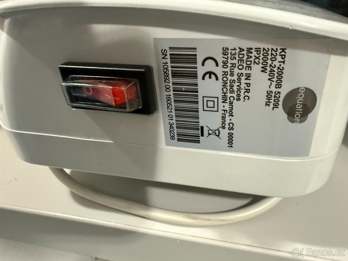 EQUATION Clam 2000 W bílý nástěnný ohřívač - 3