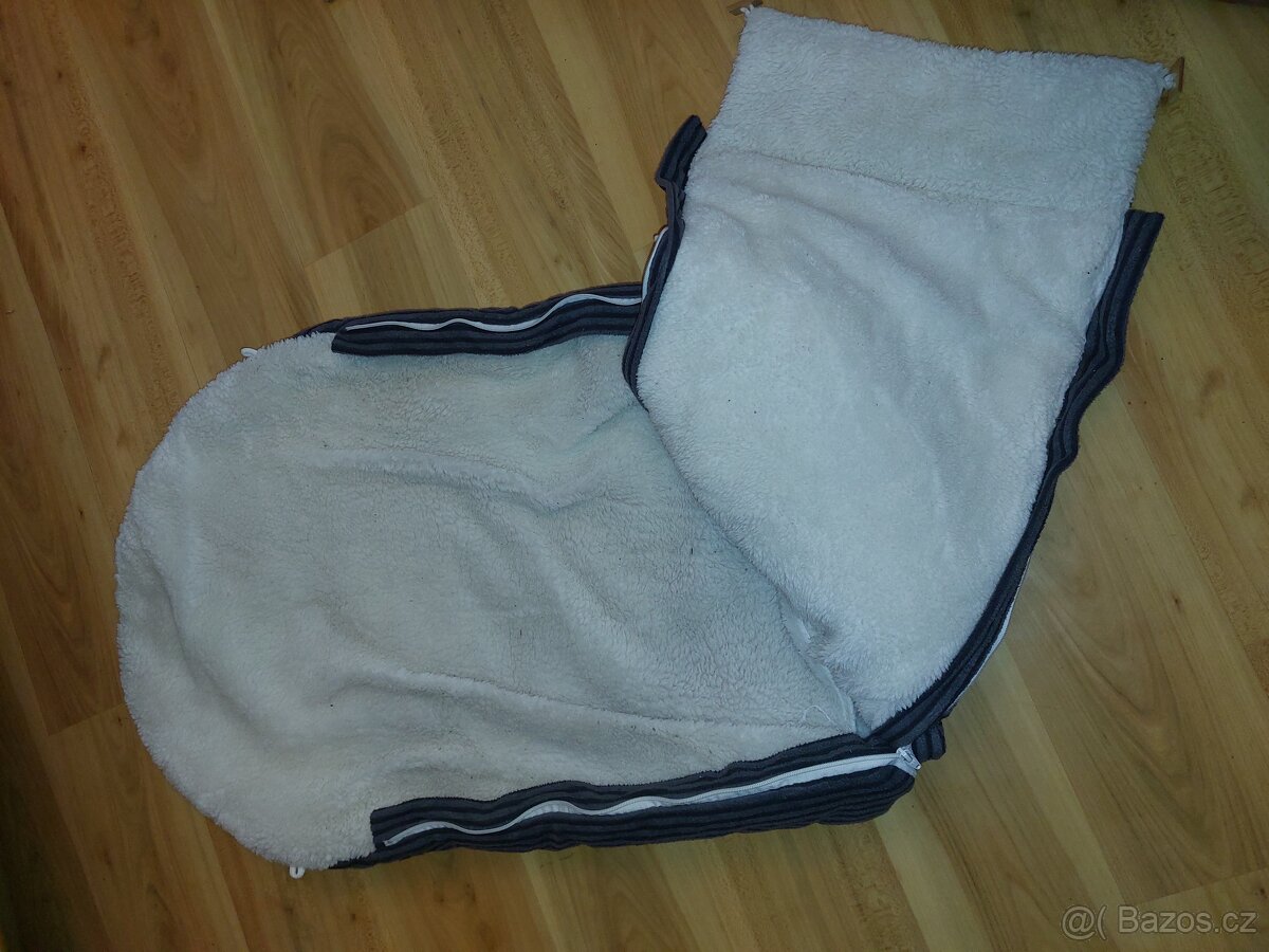 Fusak zimní univerzální kojenec umělý beránek šedý - 3