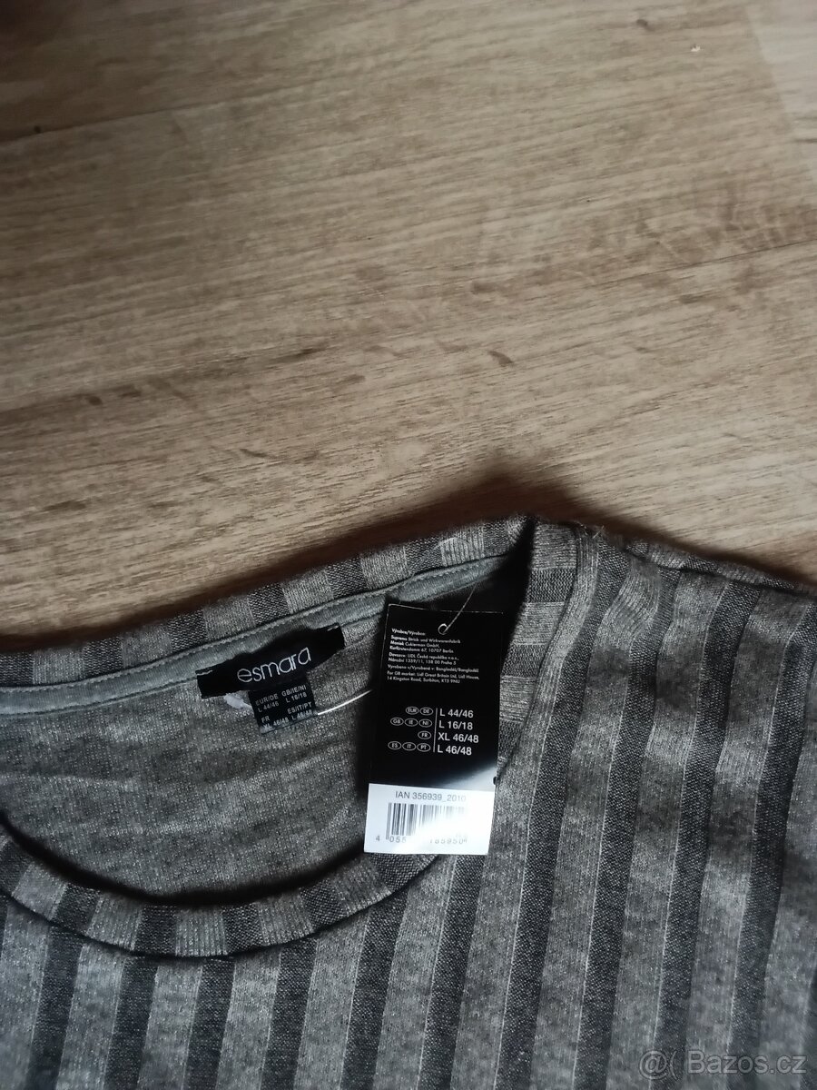 NOVÉ ŠATY PRUHOVANE ŠEDÉ ESMARA L/44 - 3