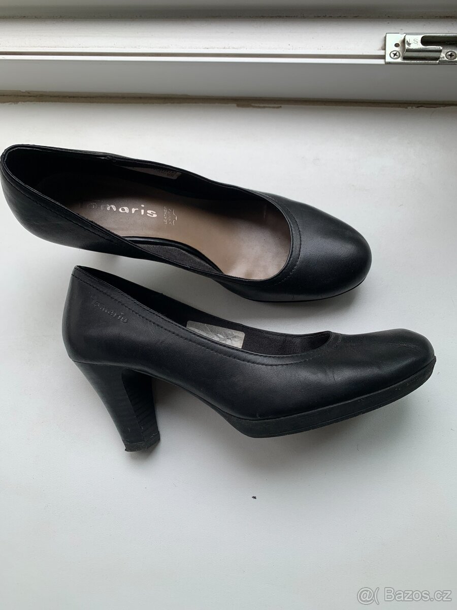 černé kožené lodičky zn. Tamaris - vel. 38 - 3