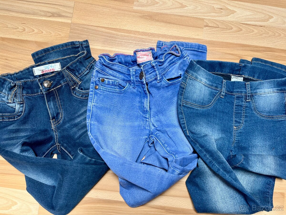 Dívčí rifle/džíny/džegíny vel.146 s regulací - 3