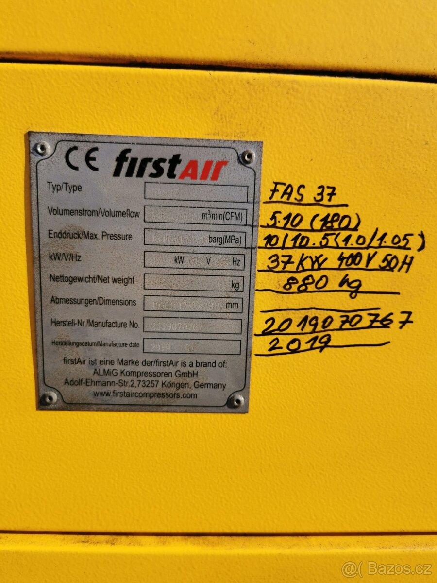 Šroubový kompresor FIRST AIR – FAS 37 - 3