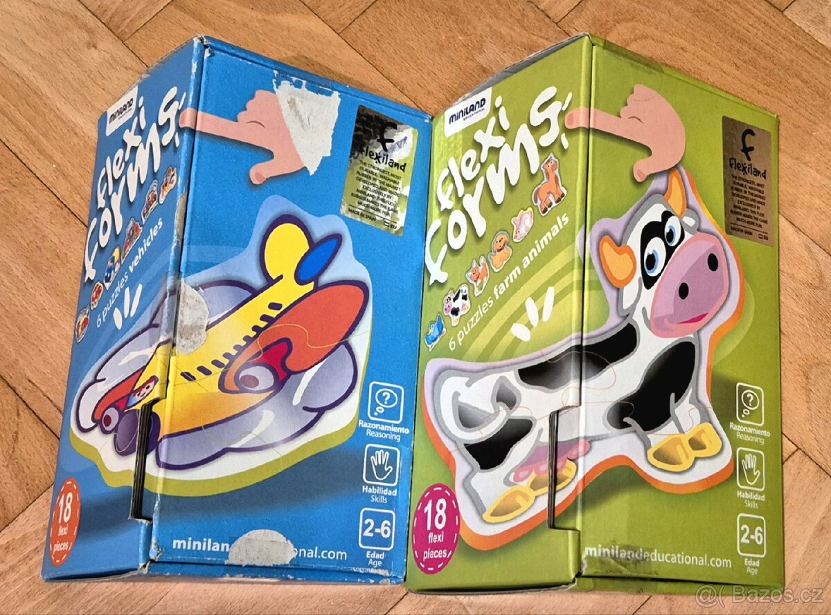 Puzzle Miniland Flexi Form dopravní prostředky + zvířata - 3