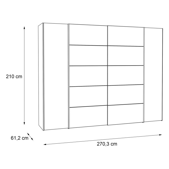 Šatní skřín Ernie P/G 270cm Nová - 3