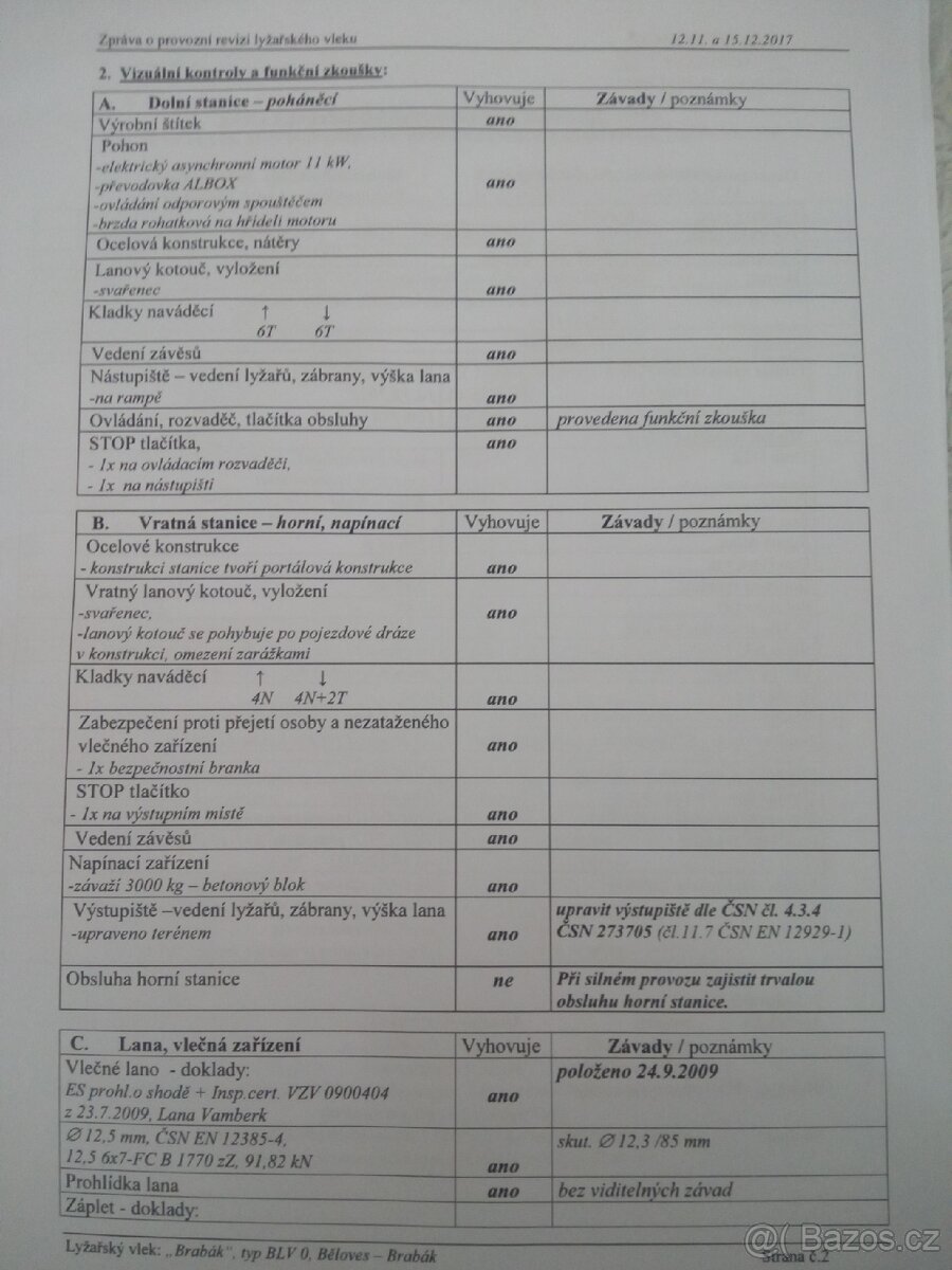 Lyžařský vlek BLV 0 - 3