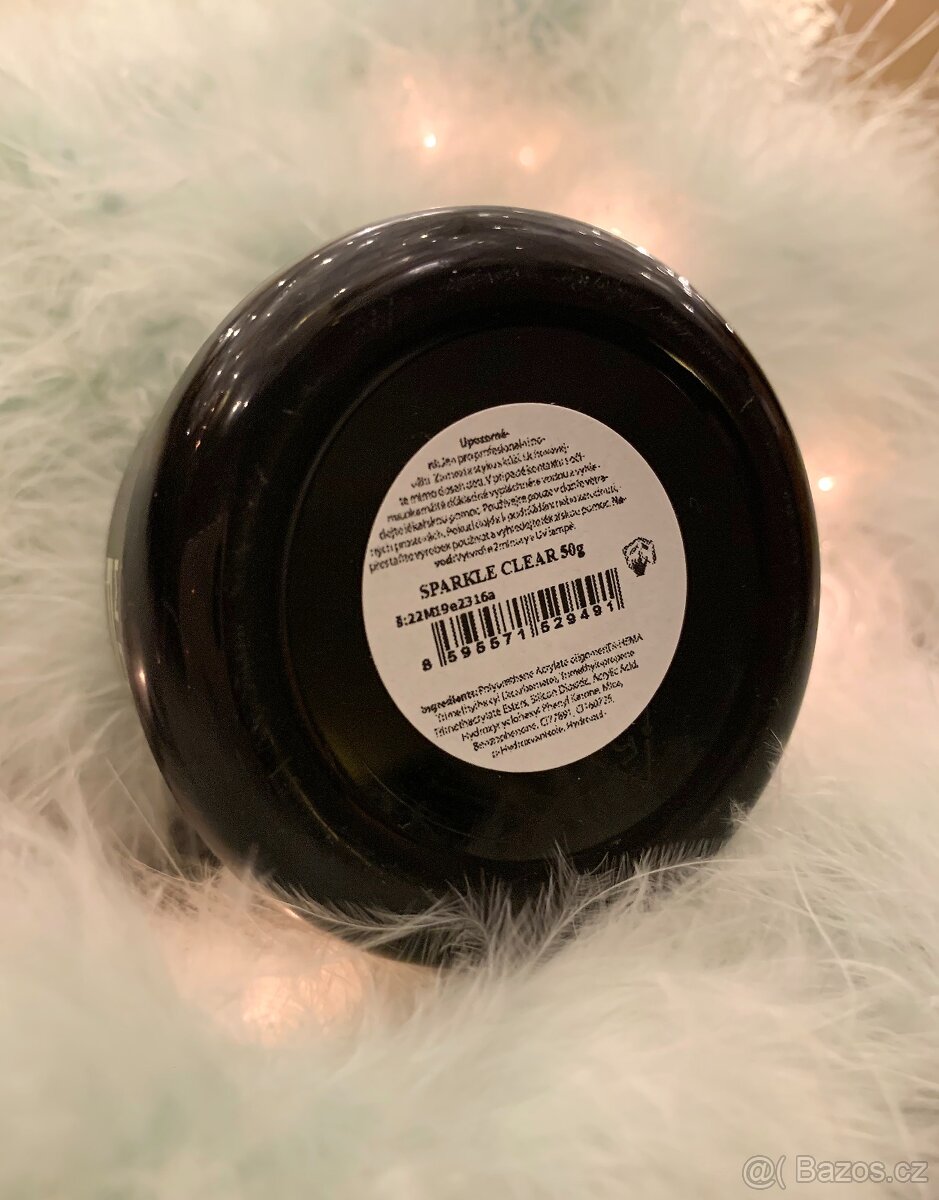 UV-LED Stavební gel PLATINUM SPARKLE Clear 50g - 3