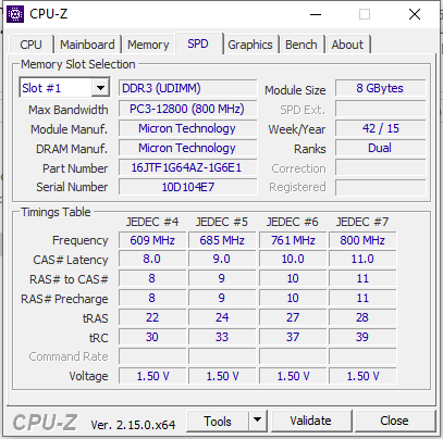 Micron 2 x 8GB DDR3 1600MHz - 3