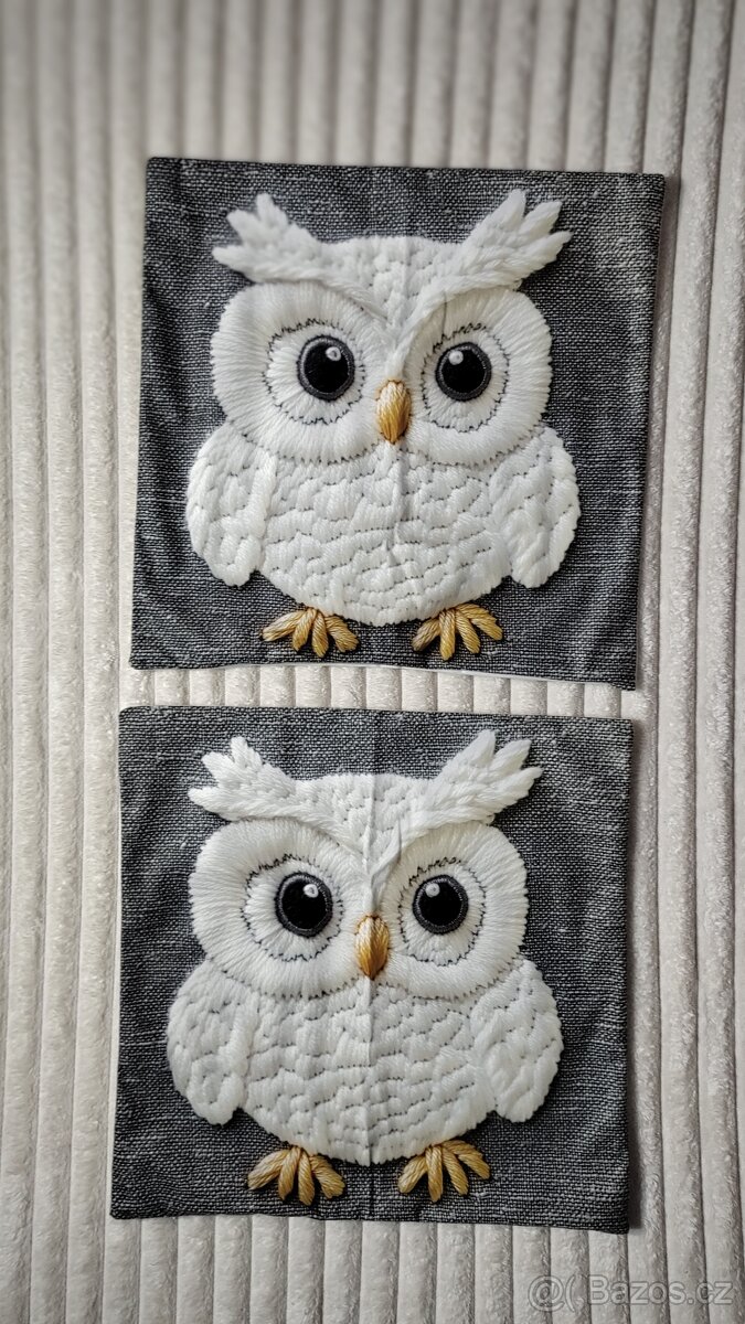 Vánoce/Dárek" 2.kusy Sametkový povlak na polštář "Sova" 4 - 3