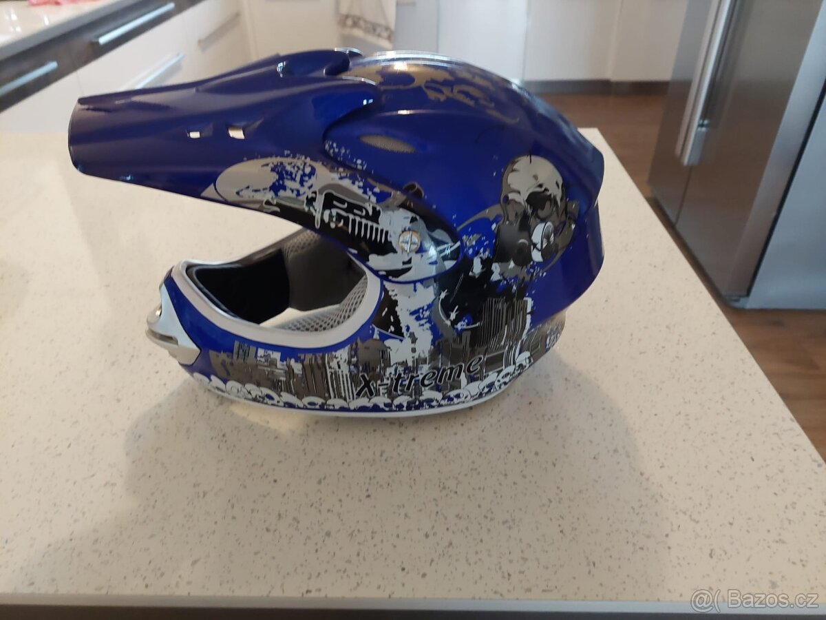 Detske cross helmy Xtreme-modra,zelena - 3