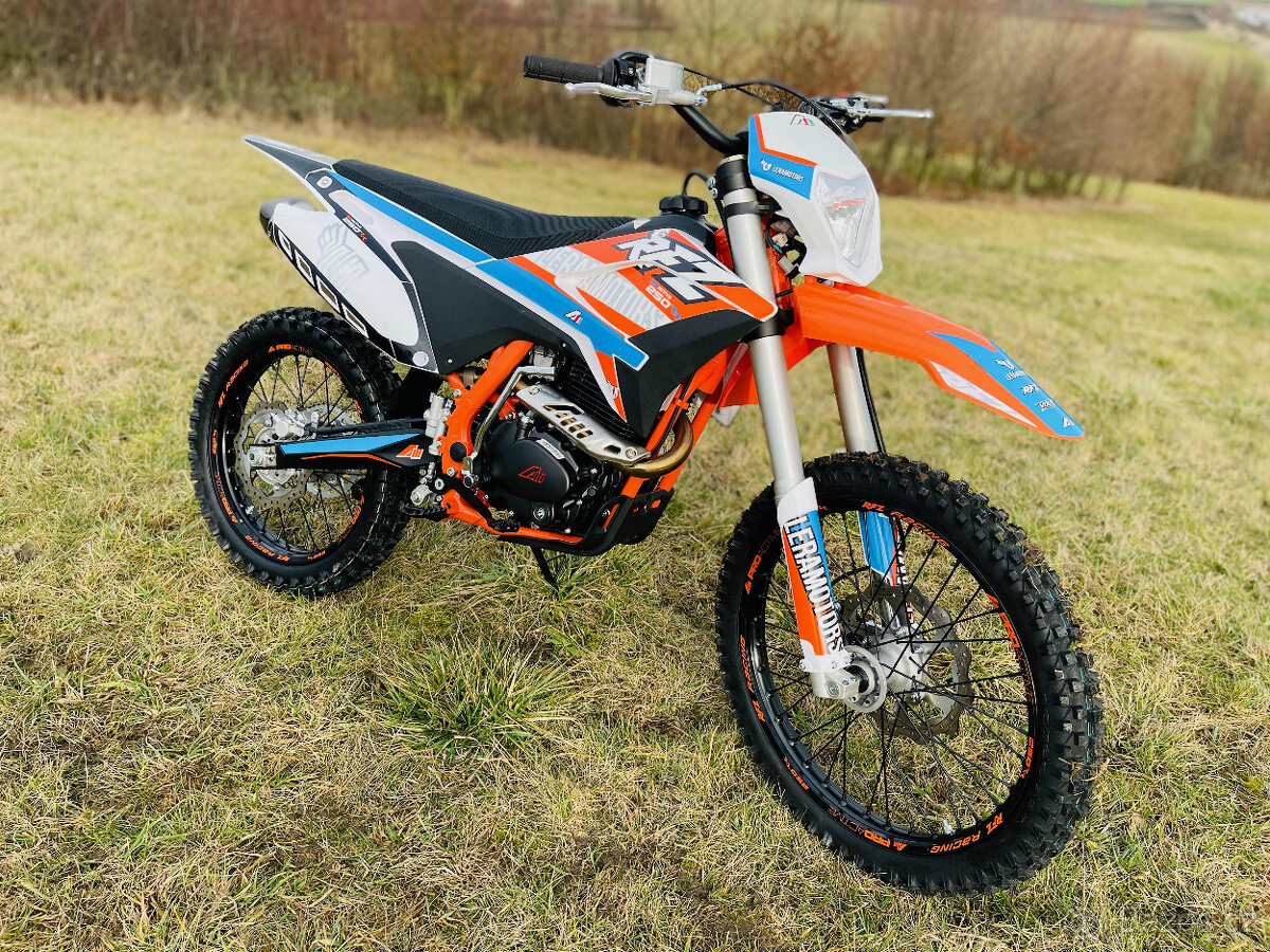 Pitbike Leramotors Thunder 250ccm, kola 21/18, oranžová