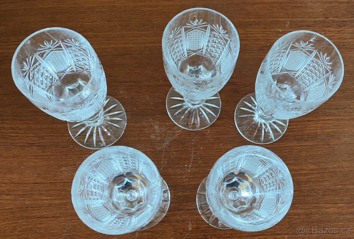 Prodám Sadu 5 broušených sklenic Bohemia Crystal - 3