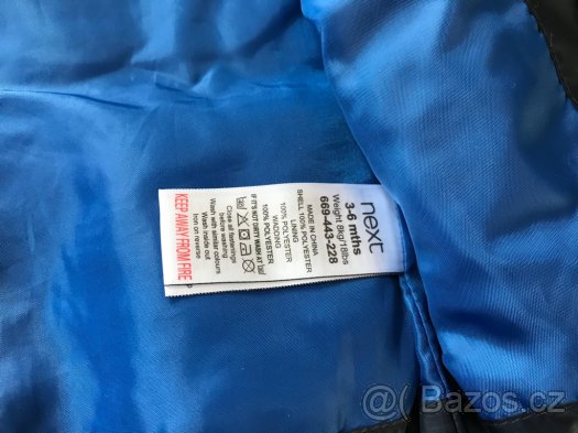 Dětská prošívaná podzimní vesta s kapucí 3-6 m - 3