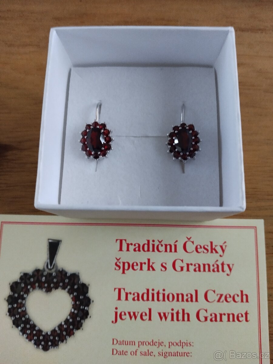 Český granát - náušnice - 3
