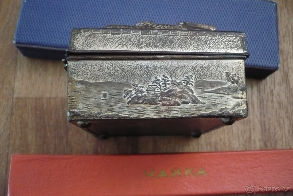 starožitná čínská šperkovnice asi stříbro - 3