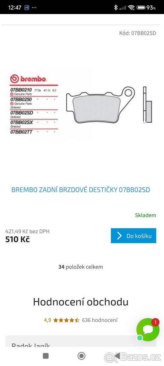 Zadní brzdové destičky Brembo - 3