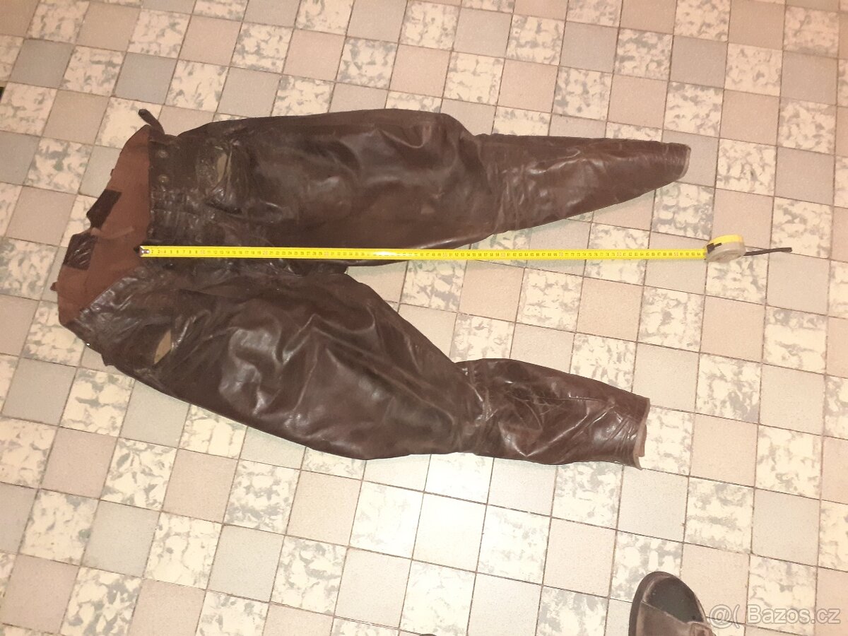 koženná retro bunda a kalhoty - 3