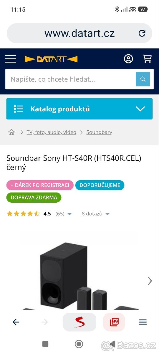 Prodám sounbar sony 5+1 - 3