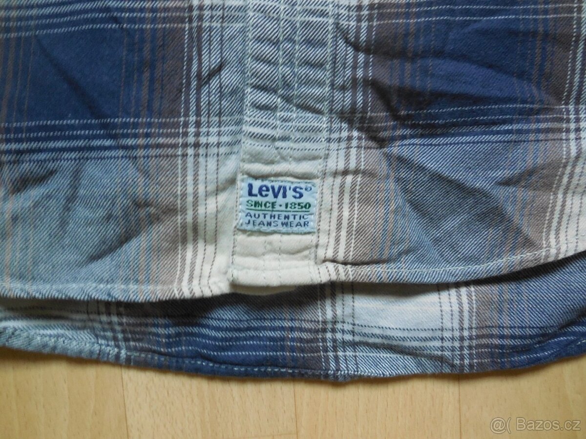 pánská Levi´s modrohnědá košile, flanel , dl. ruk, L/40 - 3